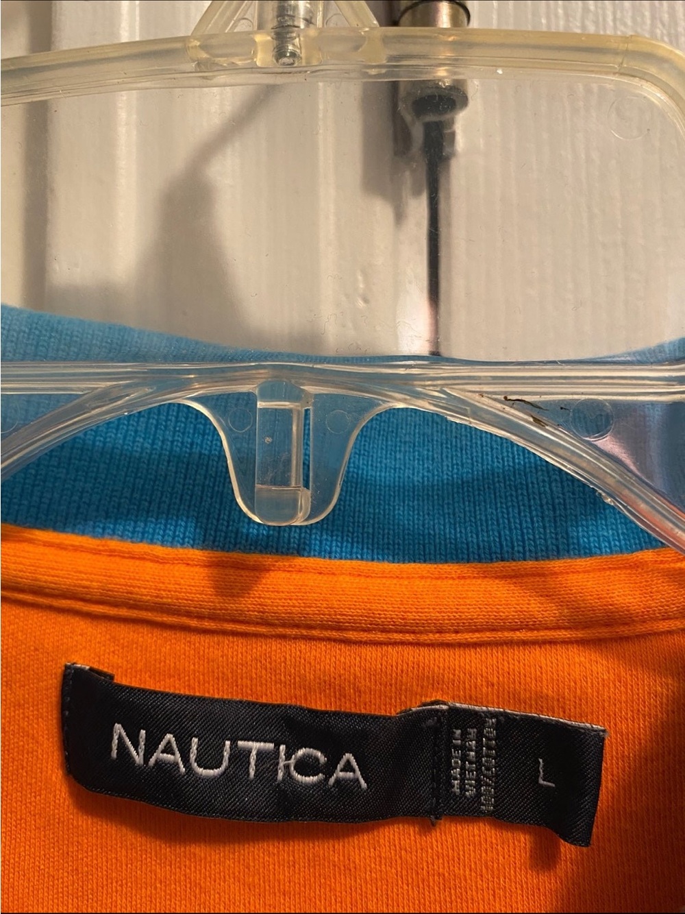Nautica Blue and Orange Short Sleeve Knit polo shirt. Rare Men’s size Large. - Picture 4 of 4